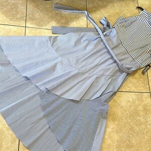 New York & Company Blue Striped Dress